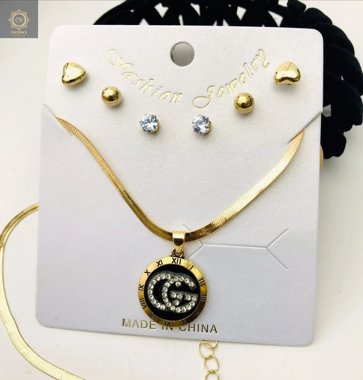 China gold plated 1crt Necklace with tops - CH. SON'S JEWELER