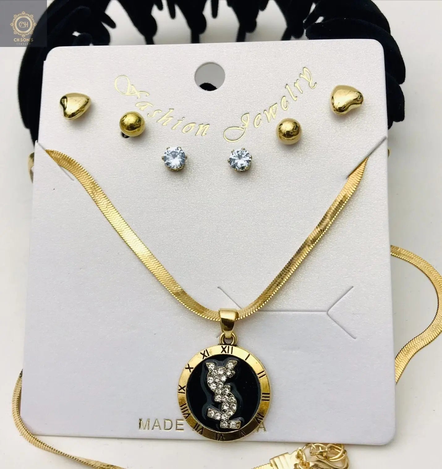 China gold plated 1crt Necklace with tops - CH. SON'S JEWELER
