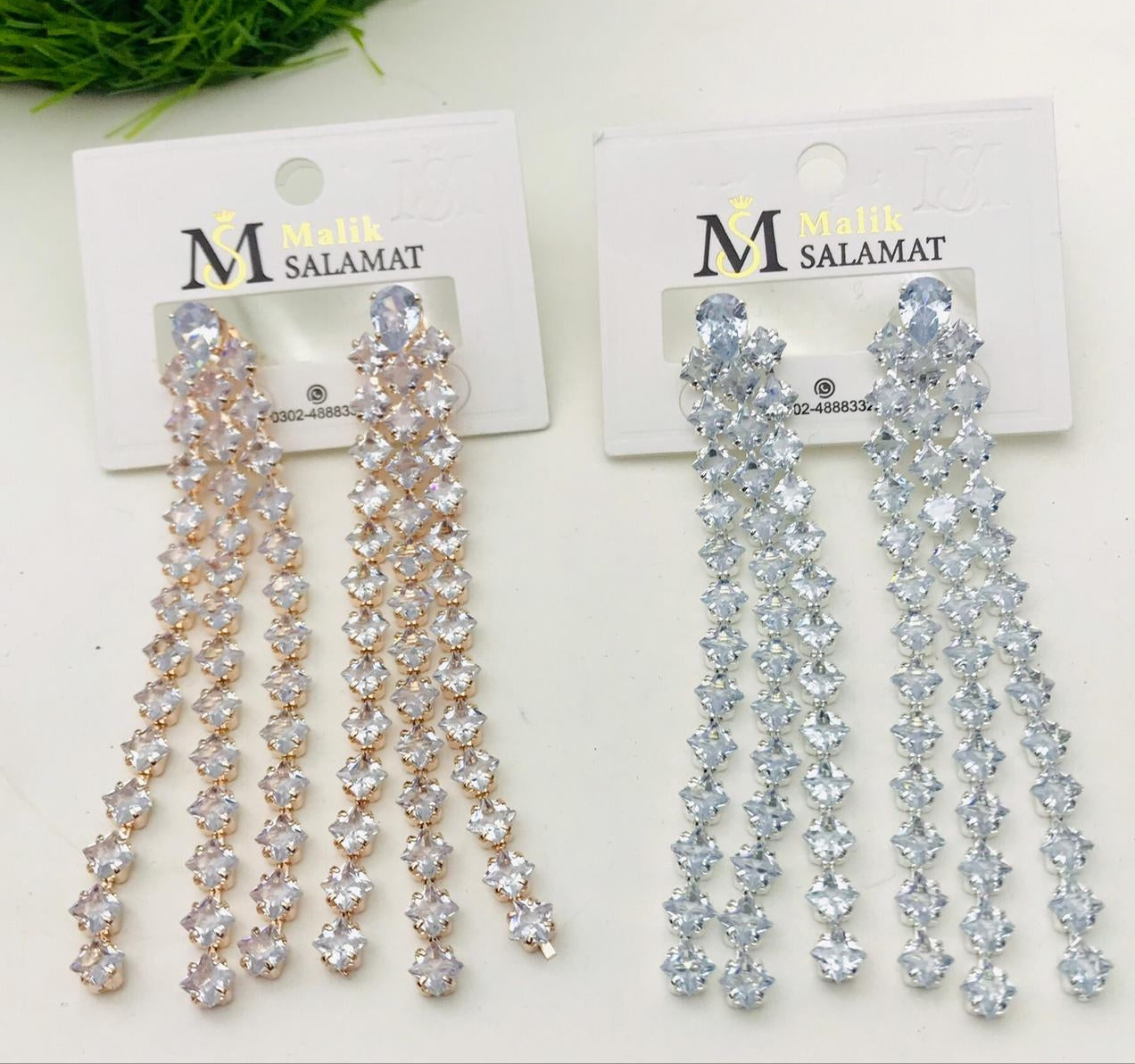 Party fancy earrings with stone - CH. SON'S JEWELER