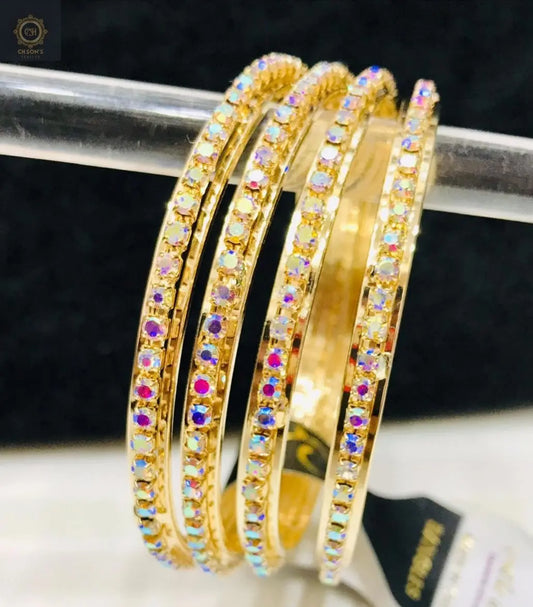 BANGLES CHINA GOLD ONE CRT WITH COLOR FULL STONE - CH. SON'S JEWELER