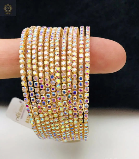 China Gold One CRT Bangles, featuring colorful stones - CH. SON'S JEWELER