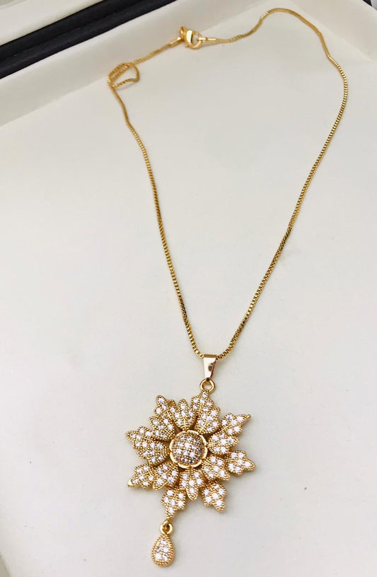 Woman goldplated nackleace with stone - CH. SON'S JEWELER