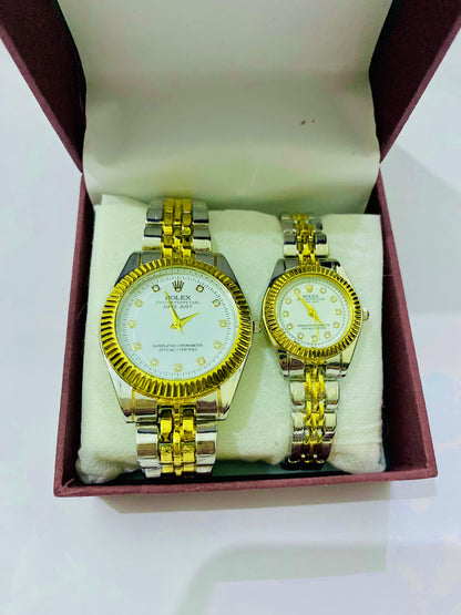 Rolex Stainless Chain Couple Watch