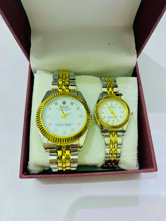 Rolex Stainless Chain Couple Watch