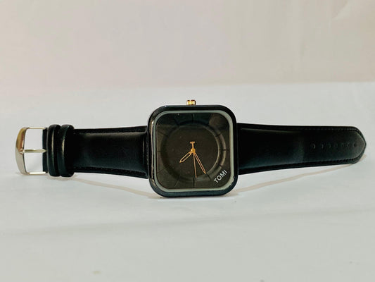 Tomi Black Square Dial Watch