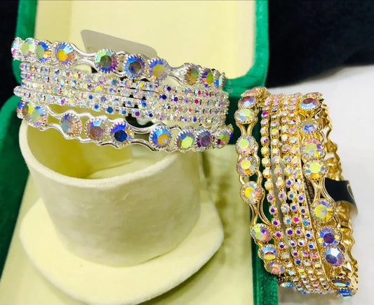 China Gold One CRT Bangles, featuring colorful stones - CH. SON'S JEWELER