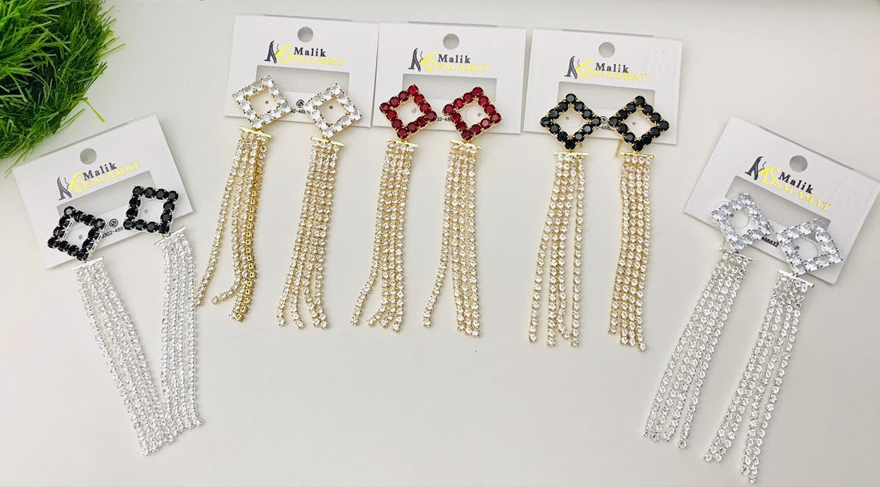 Party fancy earrings with stone - CH. SON'S JEWELER
