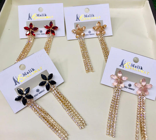 Fancy Earrings sparkling stones - CH. SON'S JEWELER