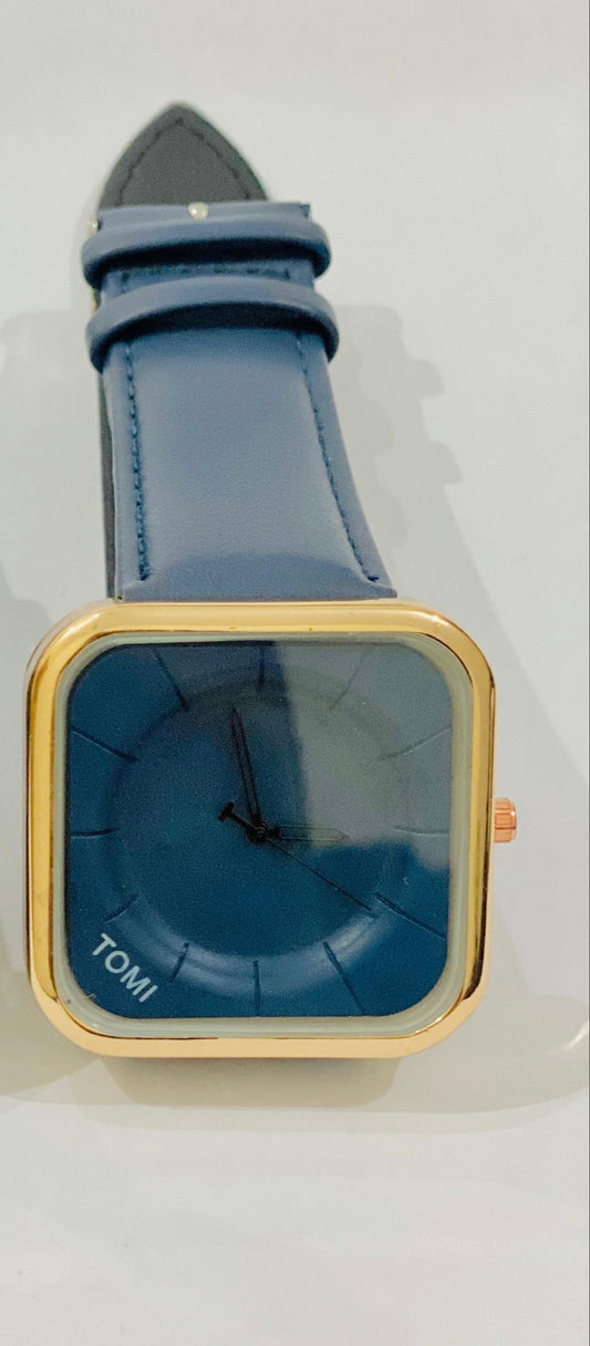 Tomi Blue Square Dial Watch